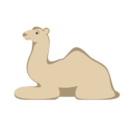 camel cartoon , vector illustration, flat style, profile sideのイラスト素材
