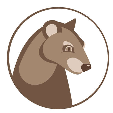 fossa head, vector illustration, flat style, front sideのイラスト素材