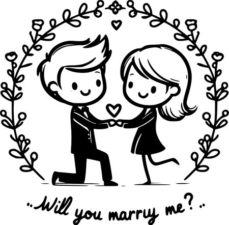 Wedding Couple.Vector illustration ready for vinyl cutting. Wedding Inspirations and Romantic Designsのイラスト素材