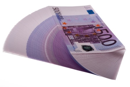 Money euro isolated on white backgroundの写真素材