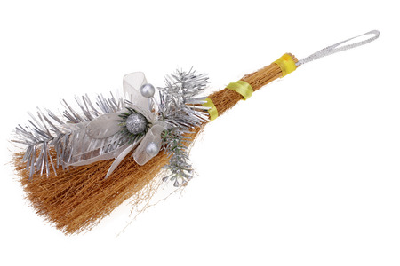 broom souvenir  isolated on white with Clipping Pathの写真素材