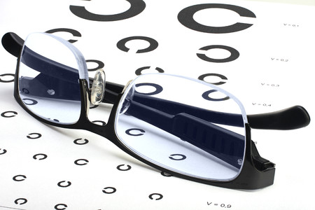 Eyesight test Golovin chart with glassesの写真素材