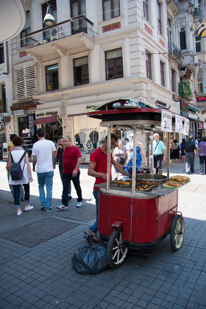 Istanbul, Turkey - July 15, 2015: Turkish men and women walking on Istiklal street in Central Istanbulのeditorial素材