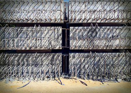 cement with steel poles for construction