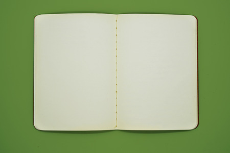 Open Blank Page notebook and white backgroundの写真素材