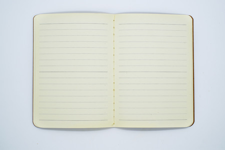 Open Blank Page notebook and white background