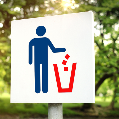 No littering sign in public park photoの写真素材