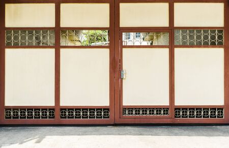 door with warehouse closeup photo stock