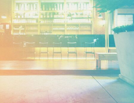 Interior of a modern pub or bar at nightの写真素材
