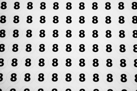 number 8 or ten and white background.の写真素材