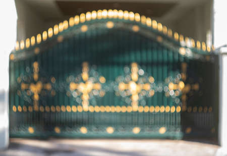 Blur steel door used to open and close the houseの写真素材