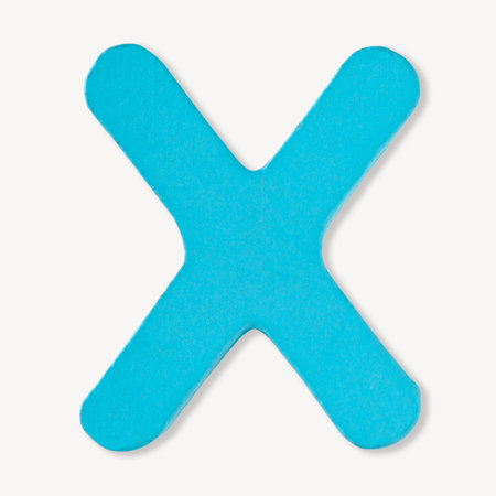 Photo of letter X uppercase alphabet on white backgroundの写真素材
