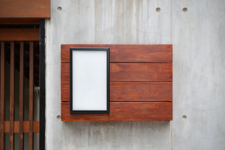 board on wall or copy space backgroundの写真素材