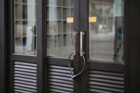 close up metal lock with chainの写真素材