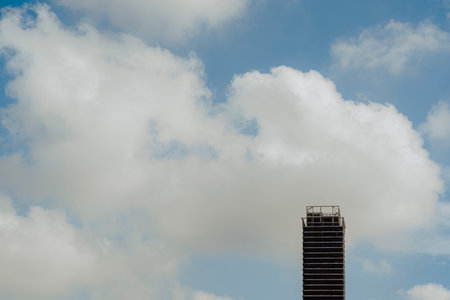 View of Bangkok City Scape with blue skyの写真素材
