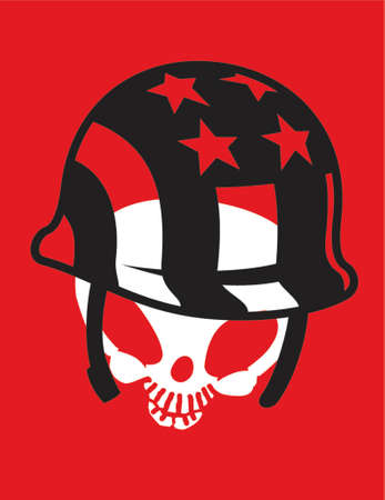 Skull with helmetのイラスト素材