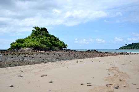Summer beach   and the beautiful skyの写真素材