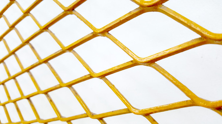 Yellow Steel grating  oil platform for use as a background.の写真素材