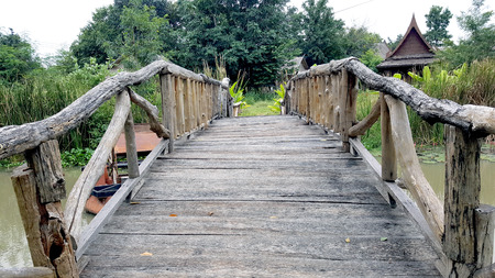 Old wooden bridgeの写真素材