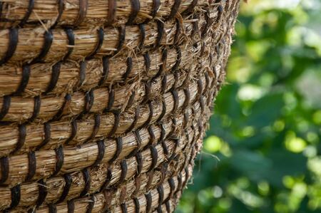 Wicker or rattan basket texture.の写真素材