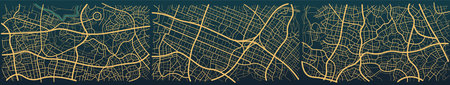 Map navigation to own house. View from above the map buildings. Detailed view of city. Decorative...