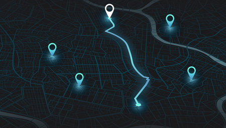 Isometric Gps map navigation to own house. City top view. View from above. Detailed view of city....