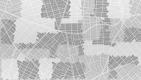 Gray city area, background map, streets. City top view. View from above the map. Skyline urban panorama. Cartography illustration. Widescreen proportion, digital flat design streetmap. Vectorのイラスト素材