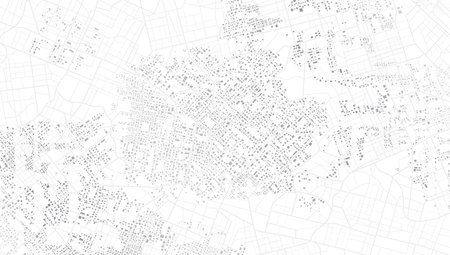 City top view. View from above the map buildings. View from above the map buildings. Detailed view of city. Decorative graphic tourist map. Abstract transportation background. Vector, illustration.のイラスト素材