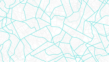 City top view. View from above the map buildings. Gps map. Detailed view of city from above. Decorative graphic tourist map. Quarter residential buildings. Vector, illustration. Abstract transportation background.のイラスト素材