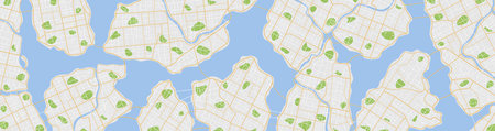 Background map, streets and cartography illustration. Widescreen proportion, digital flat design street map. Screen with street roads and location. Abstract transportation background, street map. Vectorのイラスト素材