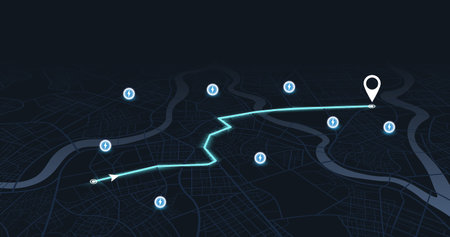 Abstract transportation background with POI. Ideal for transportation-related designs, websites, and...