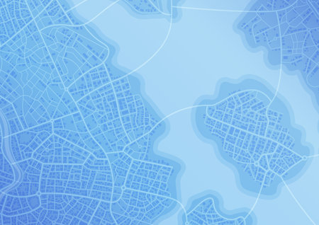 Abstract navigation plan of urban area. Generic city map with signs of streets, roads, house. Simple...