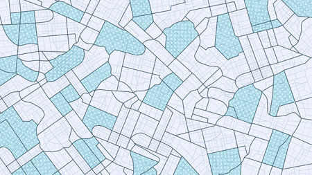 Abstract navigation plan of the blue areas, map depicted as a simple scheme. Concept of planning and...
