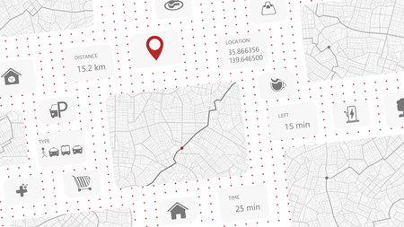 Abstract concept of navigation in city. Smart tourism system with advanced tour navigation...