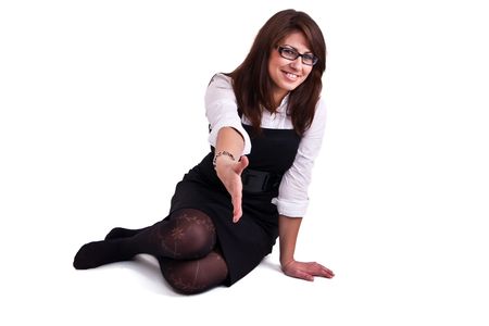 Photo set of the office woman in studio, isolatedの写真素材