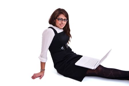 Photo set of the office woman in studio, isolatedの写真素材