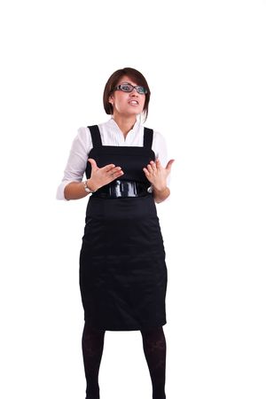 Photo set of the office woman in studio, isolatedの写真素材