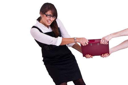 Photo set of the office woman in studio, isolatedの写真素材