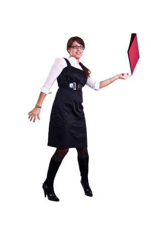 Photo set of the office woman in studio, isolatedの写真素材