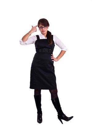 Photo set of the office woman in studio, isolatedの写真素材