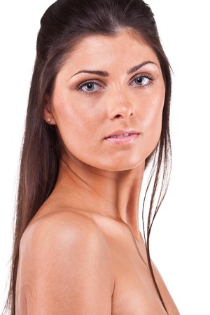 Portrait of a pretty young womanの写真素材