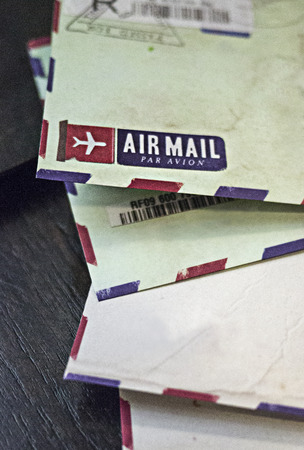 Vintage airmail envelope close up