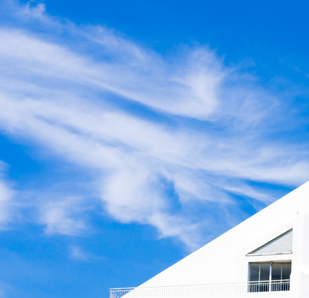 house roof with blue skyの写真素材
