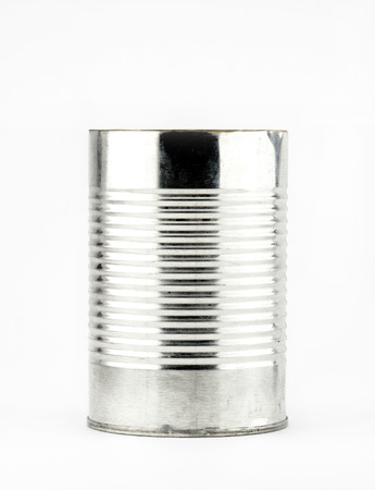 Tin can on white background の写真素材