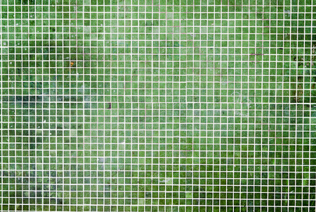 grunge Green mosaic tiles background.の写真素材