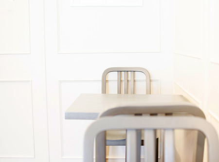 Table and chair in coffee shop.の写真素材