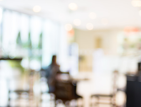 Coffee shop blur background with bokeh.