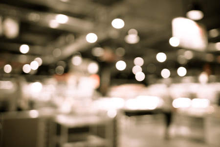 Supermarket store blur background with bokehの写真素材