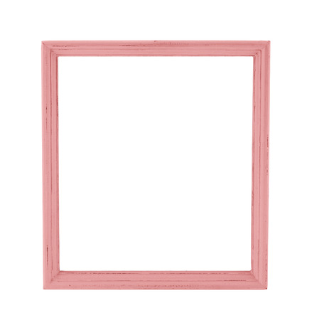 Pastel color wood photo frame in country rustic style isolated on white background,Template for add photoの写真素材