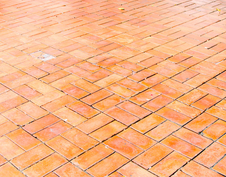 Perspective background : orange brick floor.の写真素材